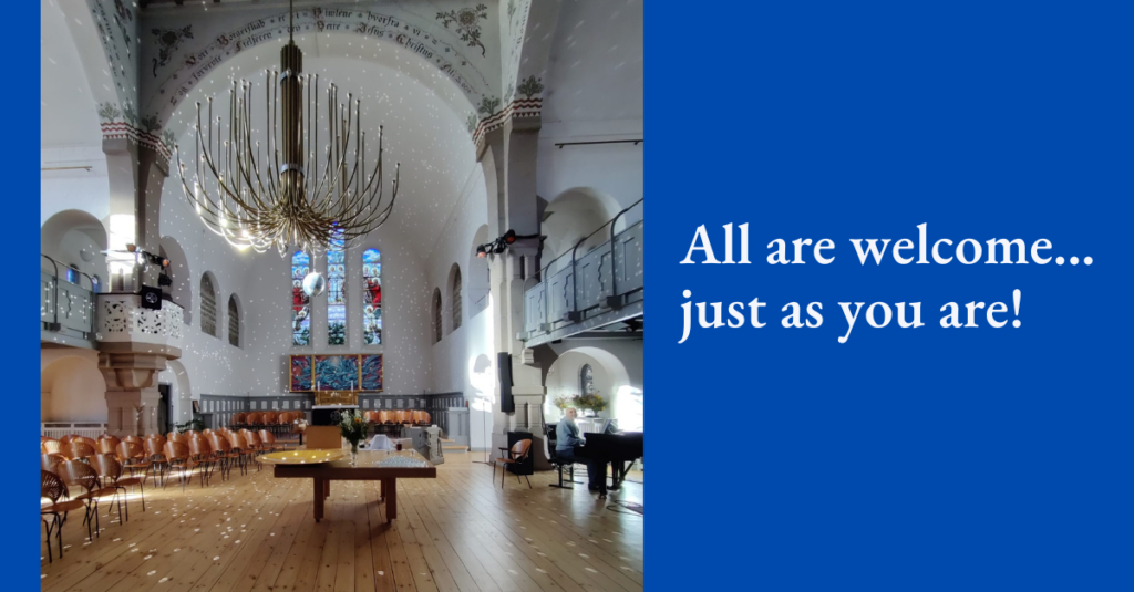 The interior of Brorsons Kirke, gracious host to the International Church of Copenhagen,